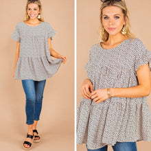 Load image into Gallery viewer, Enjoy The Day Tan Brown Polka Dot Top