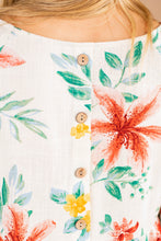 Load image into Gallery viewer, Living My Best Life White Floral Babydoll Top