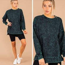 Load image into Gallery viewer, Come Around Forest Green Mineral Wash Sweatshirt