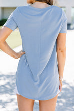 Load image into Gallery viewer, Walking On Air Ash Blue V-Neck Tee