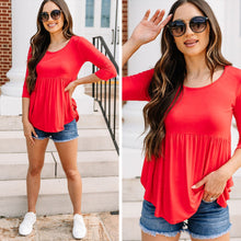 Load image into Gallery viewer, You Belong Tomato Red Babydoll Top
