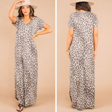 Load image into Gallery viewer, On The Hunt Mocha Brown Leopard Maxi Dress