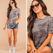 Load image into Gallery viewer, In This Moment Charcoal Gray Camo Top