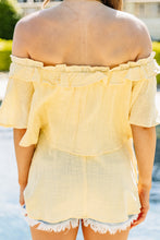 Load image into Gallery viewer, On The Sunny Side Light Yellow Off Shoulder Top
