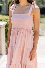 Load image into Gallery viewer, You've Got The Touch Mauve Pink Smocked Midi Dress