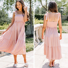 Load image into Gallery viewer, You've Got The Touch Mauve Pink Smocked Midi Dress