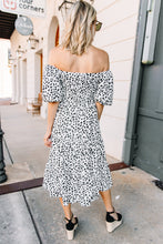 Load image into Gallery viewer, I'll Wait For You Off White Spotted Leopard Midi Dress