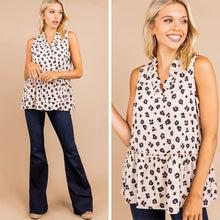 Load image into Gallery viewer, Come Together Cream Leopard Tank