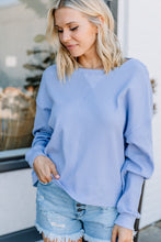 Load image into Gallery viewer, Easy Days Blue Waffle Knit Top