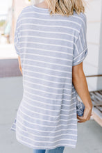 Load image into Gallery viewer, This is No Joke Heather Gray Striped Top