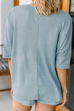 Load image into Gallery viewer, Happy Home Sage Green Waffle Pajama Top