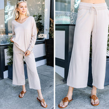 Load image into Gallery viewer, In The Know Taupe Brown Wide Leg Crop Pants