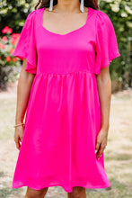 Load image into Gallery viewer, Never Give Up Hot Pink Babydoll Dress