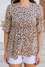Load image into Gallery viewer, Going Out Taupe Brown Leopard Top
