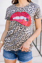 Load image into Gallery viewer, Bite Your Tongue Taupe Brown Leopard Top