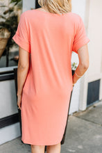 Load image into Gallery viewer, Get To Know Me Deep Coral Orange T-shirt Dress