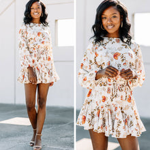 Load image into Gallery viewer, What You Have To Do Natural White Floral Romper Dress