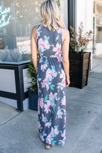 Load image into Gallery viewer, What A Lovely Life Navy Blue Floral Sleeveless Maxi Dress