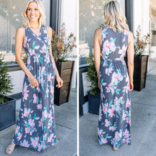 Load image into Gallery viewer, What A Lovely Life Navy Blue Floral Sleeveless Maxi Dress