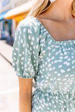 Load image into Gallery viewer, Positive Personality Sage Green Spotted Dress