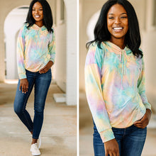 Load image into Gallery viewer, Feeling Good Yellow Tie Dye Hoodie