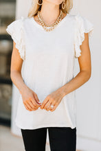 Load image into Gallery viewer, Falling In Love White Ruffled Top