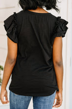 Load image into Gallery viewer, Falling In Love Black Ruffled Top