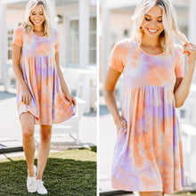 Load image into Gallery viewer, Here Comes The Sun Orange Tie Dye Dress