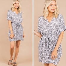 Load image into Gallery viewer, For Good Reason Soft Blue Leopard Dress
