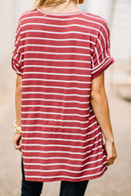 Load image into Gallery viewer, This Is No Joke Brick Red Striped Top