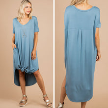 Load image into Gallery viewer, Just What You Wanted Ash Blue Midi Dress