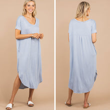 Load image into Gallery viewer, Just What You Wanted Blue Gray Midi Dress