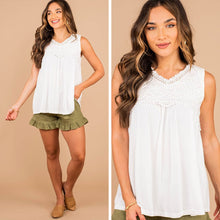 Load image into Gallery viewer, It's A New Day Ivory White Crochet Tank
