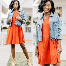 Load image into Gallery viewer, Lean On Me Ash Copper Orange T-shirt Dress