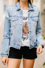 Load image into Gallery viewer, Play Your Games Distressed Denim Jacket