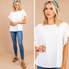 Load image into Gallery viewer, In The Beginning White Eyelet Top