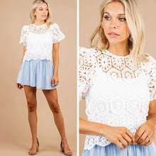 Load image into Gallery viewer, Check In Cream White Crochet Top