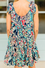 Load image into Gallery viewer, Just You Wait Navy Blue Shoulder Tie Dress