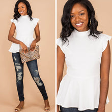 Load image into Gallery viewer, Just Can't Wait Ivory White Ruffled Sleeve Top