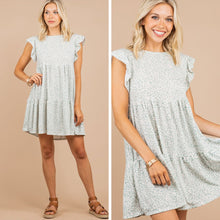Load image into Gallery viewer, Status Update Sage Green Leopard Dress