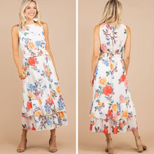 Load image into Gallery viewer, Tell Your Fiends Ivory White Floral Midi Dress