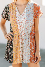 Load image into Gallery viewer, Fab Energy Rust Orange Floral Romper
