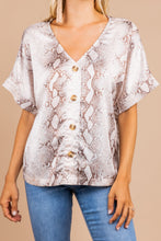 Load image into Gallery viewer, Making Plans Taupe Brown Snake Top