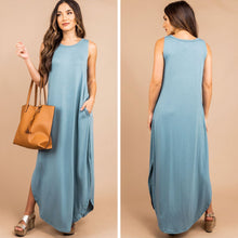 Load image into Gallery viewer, All Day Adventures Blue Gray Tank Maxi Dress