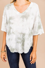 Load image into Gallery viewer, Live Out Loud Olive Green Tie Dye Top