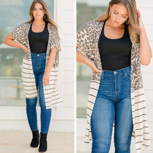 Load image into Gallery viewer, Easy On The Eyes Oatmeal Brown Leopard Kimono