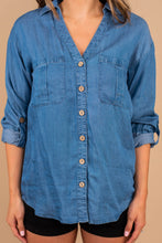 Load image into Gallery viewer, Classic Charm Medium Wash Chambray Top