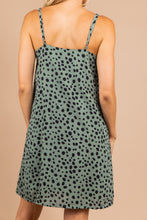 Load image into Gallery viewer, No Accident Deep Sage Green Leopard Dress