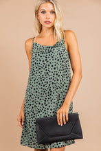 Load image into Gallery viewer, No Accident Deep Sage Green Leopard Dress