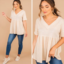Load image into Gallery viewer, Matters Of Love Oatmeal White Babydoll Top